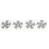 Storied Home 4-Piece Metal And Glass Beaded Snowflake Napkin Rings, Silver Finish