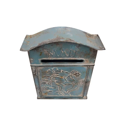 Embossed Tin Mail Box Blue - 3R Studios 5 Embossed Tin Mail Box Blue - 3R Studios - Image 3