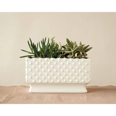 Ceramic Hobnail Planter - White - Storied Home 4 Ceramic Hobnail Planter - White - Storied Home - Image 2
