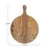 Storied Home Mango Wood Cheese Board With Laser Etched Flowers, Natural