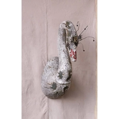 Storied Home Magnesia Swan Framed With Metal Crown Wall Canvas Art: Resin Embossed Animal Decor, Modern Style 3 Storied Home Magnesia Swan Framed With Metal Crown Wall Canvas Art: Resin Embossed Animal Decor, Modern Style