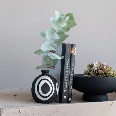 Storied Home Mango Wood Footed Bowl, Black 3 Storied Home Mango Wood Footed Bowl, Black