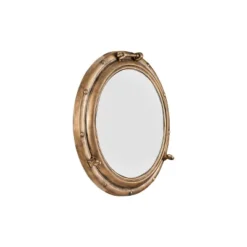 22" Round Distressed Metal Porthole Mirror Gold - Storied Home 17 22" Round Distressed Metal Porthole Mirror Gold - Storied Home -Interio Store GUEST 04c1d9af 21e2 4b3d 9690 b920b6171113