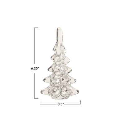 Storied Home Mini Glass Christmas Tree Decor, Clear 3 Storied Home Mini Glass Christmas Tree Decor, Clear