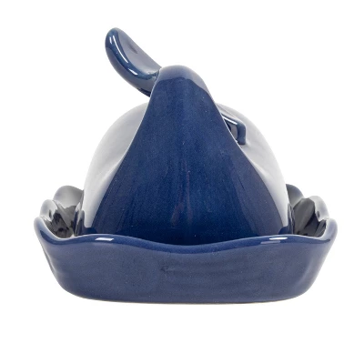 Storied Home Coastal Stoneware Whale Shaped Butter Dish 7 Storied Home Coastal Stoneware Whale Shaped Butter Dish - Image 5