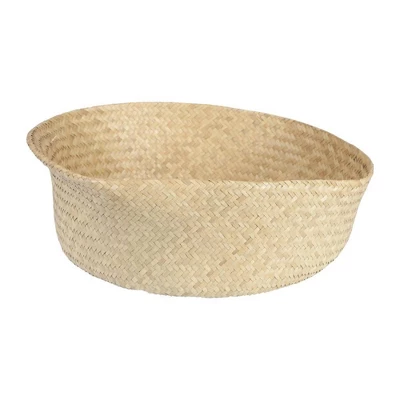 Seagrass Basket With Handles 12" X 19" Natural - Storied Home 8 Seagrass Basket With Handles 12" X 19" Natural - Storied Home - Image 6