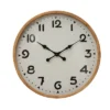 Fir Wood And Metal Wall Clock Brown - Storied Home