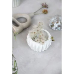 Ceramic Fluted Flower Pot - White (7") - Storied Home