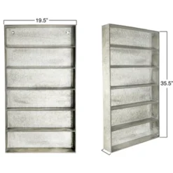 Storied Home Distressed Grey Metal 6 Tier Wall Shelf