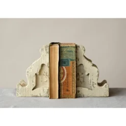 Set Of 2 Corbel Shaped Bookends White - Storied Home