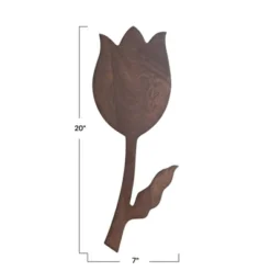 Storied Home Tulip Shaped Mango Wood Serving Board, Natural