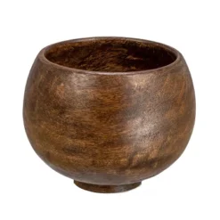 Storied Home Mango Wood Bowl, Walnut Finish -Interio Store GUEST 09b46f03 3baa 42ac 804a 34b59034124f