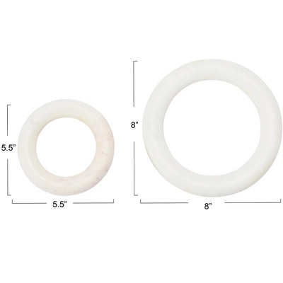 Storied Home Marble Trivets For Dining Table, Set Of 2 4 Storied Home Marble Trivets For Dining Table, Set Of 2 - Image 2