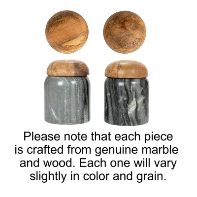 Storied Home Modern Marble Canister With Wood Lid 11 Storied Home Modern Marble Canister With Wood Lid - Image 9