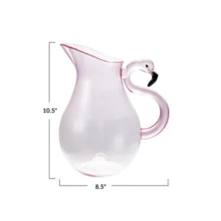 Storied Home 2.5-Quart Acrylic Pitcher With Flamingo Handle, Pink