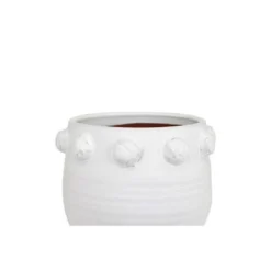 9" X 11" Terracotta Planter With Bubble Design White - Storied Home 9 9" X 11" Terracotta Planter With Bubble Design White - Storied Home -Interio Store GUEST 12550134 efe6 4326 8d45 5b76b419ae4c