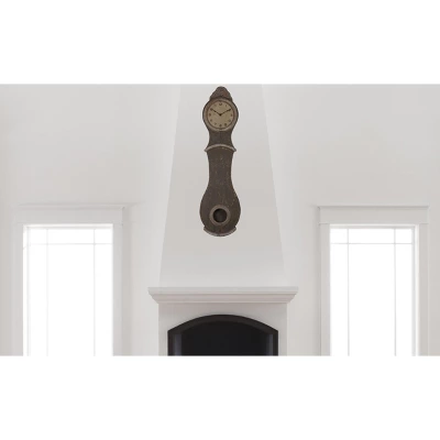 52" Wood Grandfather Style Wall Clock Distressed Gray Finish - Storied Home 9 52" Wood Grandfather Style Wall Clock Distressed Gray Finish - Storied Home - Image 7