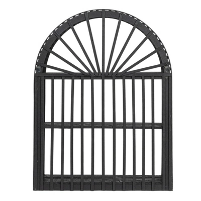 Storied Home Arched Bamboo And Wood Wall Shelf, Black 5 Storied Home Arched Bamboo And Wood Wall Shelf, Black - Image 3