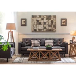 Mariner Tripod Style Wood Floor Lamp With Burlap Drum Shade Rust - Storied Home -Interio Store GUEST 140b0775 e0ec 4896 81bb cc492964a95d