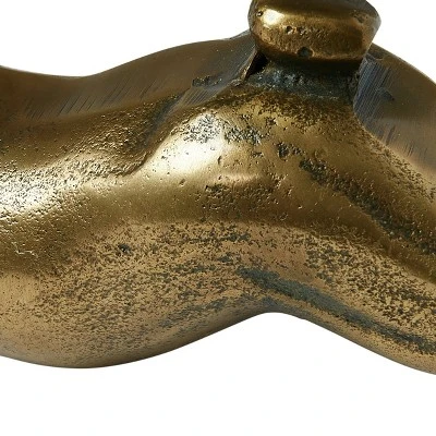 Storied Home Decorative Embossed Aluminum Rabbit, Antique Brass 5 Storied Home Decorative Embossed Aluminum Rabbit, Antique Brass - Image 3