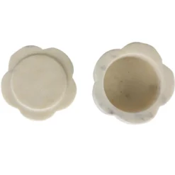 Storied Home Elegant Marble Pinch Pot With Lid, White -Interio Store GUEST 170961d9 bc1c 4006 8ace 59fdeea61a05