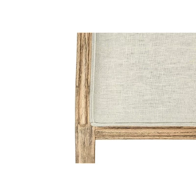 Storied Home Queen Oak Wood Headboard Beige: Upholstered, Freestanding, No Assembly, Spot Clean 6 Storied Home Queen Oak Wood Headboard Beige: Upholstered, Freestanding, No Assembly, Spot Clean - Image 5