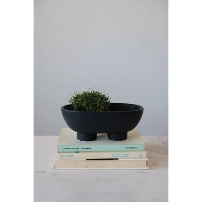 Storied Home Stoneware Footed Bowl 3 Storied Home Stoneware Footed Bowl