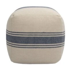 Storied Home Striped Square Canvas Pouf Blue: Cotton Upholstery, Adult Use, No Assembly Required 15 Storied Home Striped Square Canvas Pouf Blue: Cotton Upholstery, Adult Use, No Assembly Required -Interio Store GUEST 18bf306c 49c3 4bb7 81ad d4cd8b8fe6db