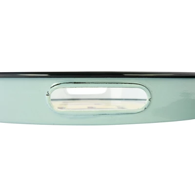 Storied Home 15" Round "Gather Together To Each And Make Memories" Enameled Metal Tray With Cut-out Handles 4 Storied Home 15" Round "Gather Together To Each And Make Memories" Enameled Metal Tray With Cut-out Handles - Image 2