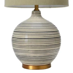 Textured Striped Ceramic Table Lamp With Linen Shade (Includes LED Light Bulb) Black/White/Gray - Storied Home 13 Textured Striped Ceramic Table Lamp With Linen Shade (Includes LED Light Bulb) Black/White/Gray - Storied Home -Interio Store GUEST 19c8b0f2 fa3c 4bb1 884c 80c75e09350e