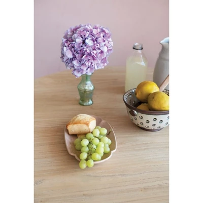 Storied Home Stoneware Plate With Handle And Brown Rim, Reactive Glaze 5 Storied Home Stoneware Plate With Handle And Brown Rim, Reactive Glaze - Image 3