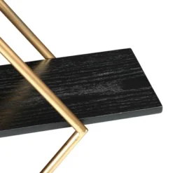 Wood And Gold Rectangle Wall Shelf -Interio Store GUEST 1ade453e 6b4b 4e57 883e 04d23476de42