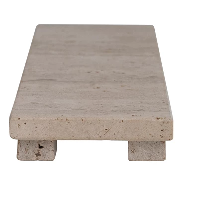Storied Home Scandinavian Travertine Footed Charcuterie Board, Beige 5 Storied Home Scandinavian Travertine Footed Charcuterie Board, Beige - Image 3
