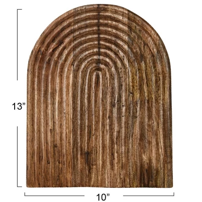 Storied Home Carved Arch Mango Wood Serving Board, Natural 4 Storied Home Carved Arch Mango Wood Serving Board, Natural - Image 2