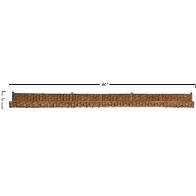 Storied Home Handwoven Rattan Wall Shelf 4 Storied Home Handwoven Rattan Wall Shelf - Image 2