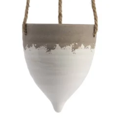 Jute Hanging Planter (8.5") - Storied Home: Indoor Bohemian Stoneware, No Assembly, Ceiling Mount -Interio Store GUEST 1e8cabf3 7cff 47f3 bab6 27e41baee038