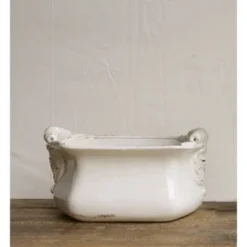 Decorative Terra Cotta Cache Pot White - Storied Home