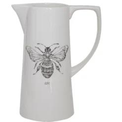 Storied Home White Ceramic Pitcher With Bee Image -Interio Store GUEST 263d9776 8916 4611 affc dc3bd5f397fe