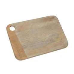 Storied Home Wide Mango Wood Rectangle Cheese And Cutting Board With Handle, Whitewashed -Interio Store GUEST 270e5e2e f33b 4b2e bb94 3a2c179378e6