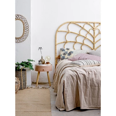 Storied Home Rattan Arched Headboard Natural 4 Storied Home Rattan Arched Headboard Natural - Image 2