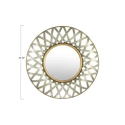 Round Metal Wall Mirror With Gold And Galvanized Finish - Storied Home -Interio Store GUEST 27e43c7d 6ee0 4cd2 9a7d 45b6d1cd6ede