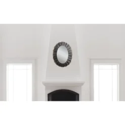 23.5" X 31" Oval Mirror With Scalloped Metal Frame Distressed Black - 3R Studios -Interio Store GUEST 29dafb73 5362 4a00 b510 a8ccb6c78a48