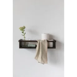 Storied Home Mango Wood Wall Shelf With Rod, Espresso Finish -Interio Store GUEST 2a06975b 3501 46b6 af1c 2c0438ede7be