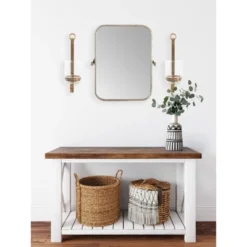 Metal Framed Pivoting Wall Mirror Silver - Storied Home