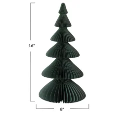 Storied Home Paper Folding Honeycomb Tree With Magnet, Green