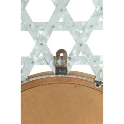 Round Metal Wall Mirror With Galvanized Wood Frame - Storied Home -Interio Store GUEST 317d23ef c2a7 43fc 9c01 624fa8615a11