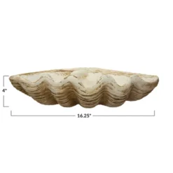 Storied Home Coastal Decorative Magnesia Clamshell, Natural