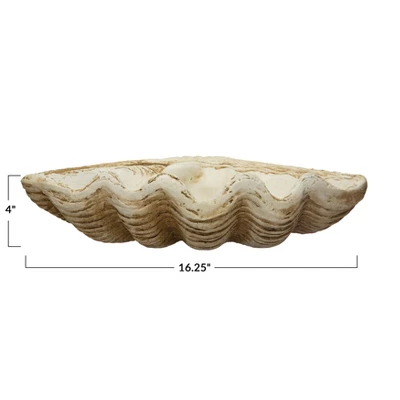 Storied Home Coastal Decorative Magnesia Clamshell, Natural 3 Storied Home Coastal Decorative Magnesia Clamshell, Natural