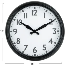 Storied Home Timeless Contrast Round Wall Clock, Black And White