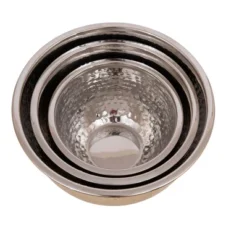 Storied Home Transitional Hammered Stainless Steel Bowls, Gold Finish, Set Of 3 Sizes 10 Storied Home Transitional Hammered Stainless Steel Bowls, Gold Finish, Set Of 3 Sizes -Interio Store GUEST 352a8fc7 c096 4ba9 941a da45f22b8c6e